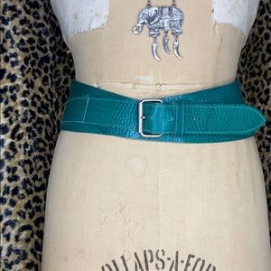 Wide Leather Belt-vintage 90s-handmade